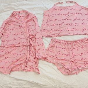 Juicy Couture Pink Pajama Set 3 piece Women’s 1X loungewear